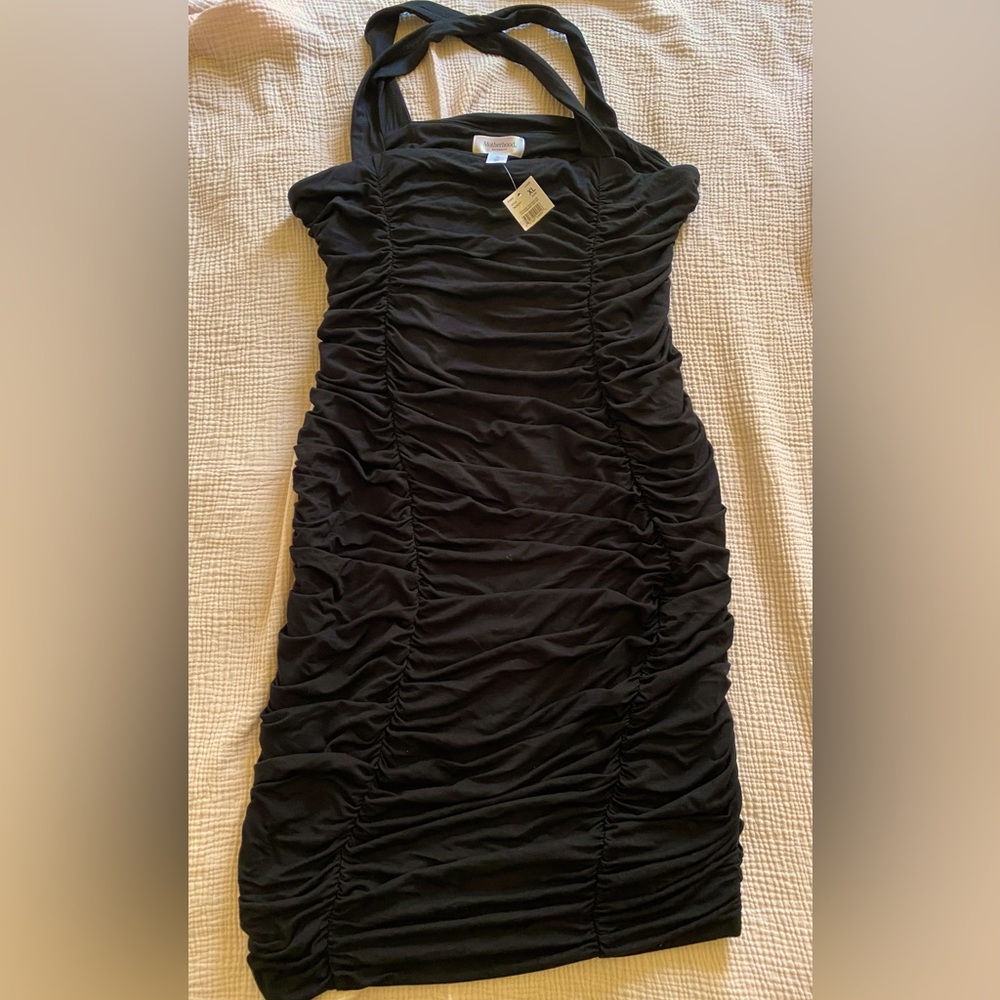 NWT Motherhood Maternity Bodycon Dress- Ruched Sides XL